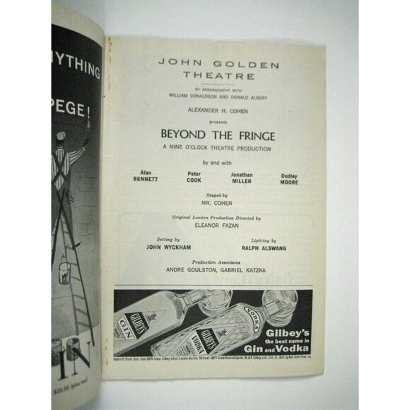 Beyond the Fringe Playbill 1963 Golden Theatre Dudley Moore Peter Cook Bennett - Picture 3 of 6